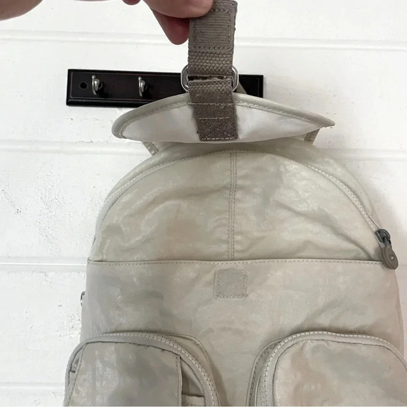 EUC Kipling Lovebug Travel Small Backpack Polyamide Milky Gray Color - Picture 5 of 11